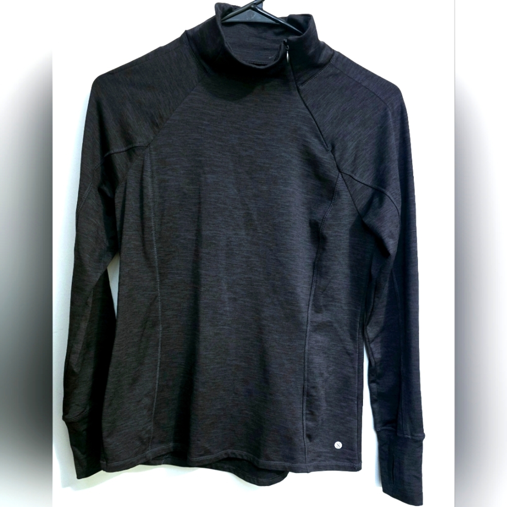 Charcoal Sweater Asymmetrical Zipper Pullover by Layer 8 Size Small